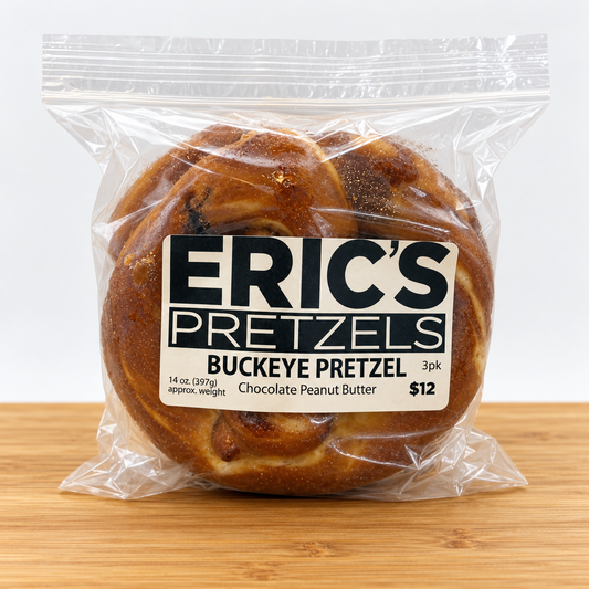 Eric’s Pretzels Buckeye Chocolate Peanut Butter Soft Pretzels 3 Pack