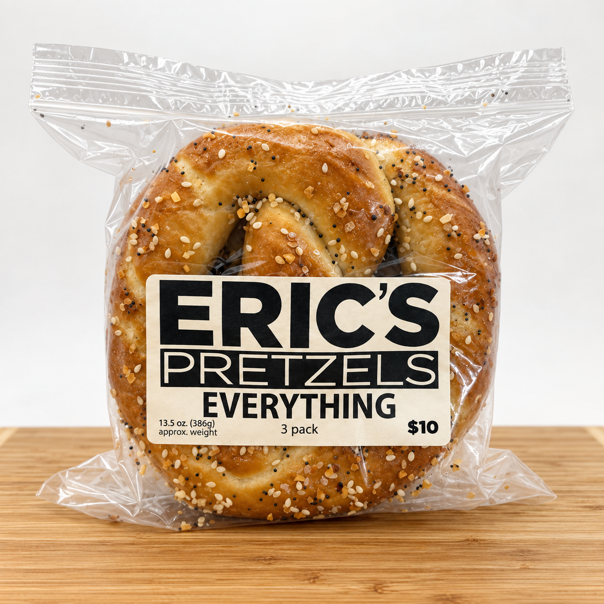 Eric's Pretzels Everything Seasoned Soft Pretzels 3 Pack